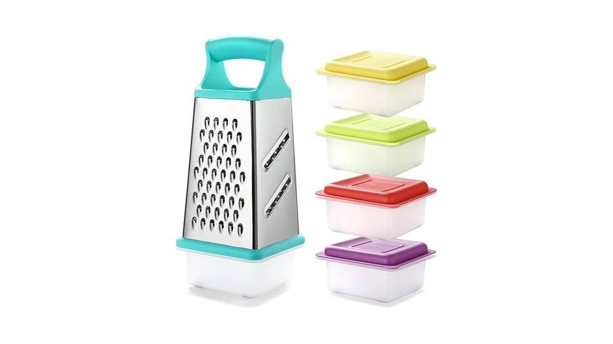 Marco Almond® Kya57b Box Grater,stainless Steel Grater With 4 Sides,slicer