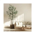 Erimda Artificial Fiddle Leaf Fig Tree 6ft With White Planter