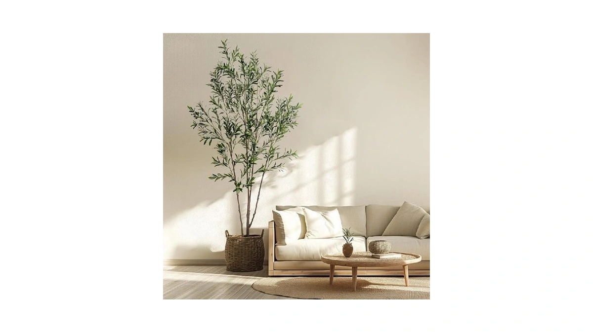 Erimda Artificial Fiddle Leaf Fig Tree 6ft With White Planter