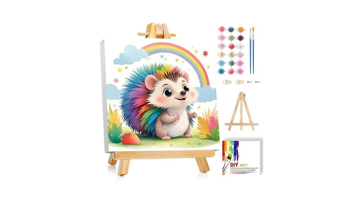Gemozaic Hedgehog Paint By Numbers Kit For Kids With Frame