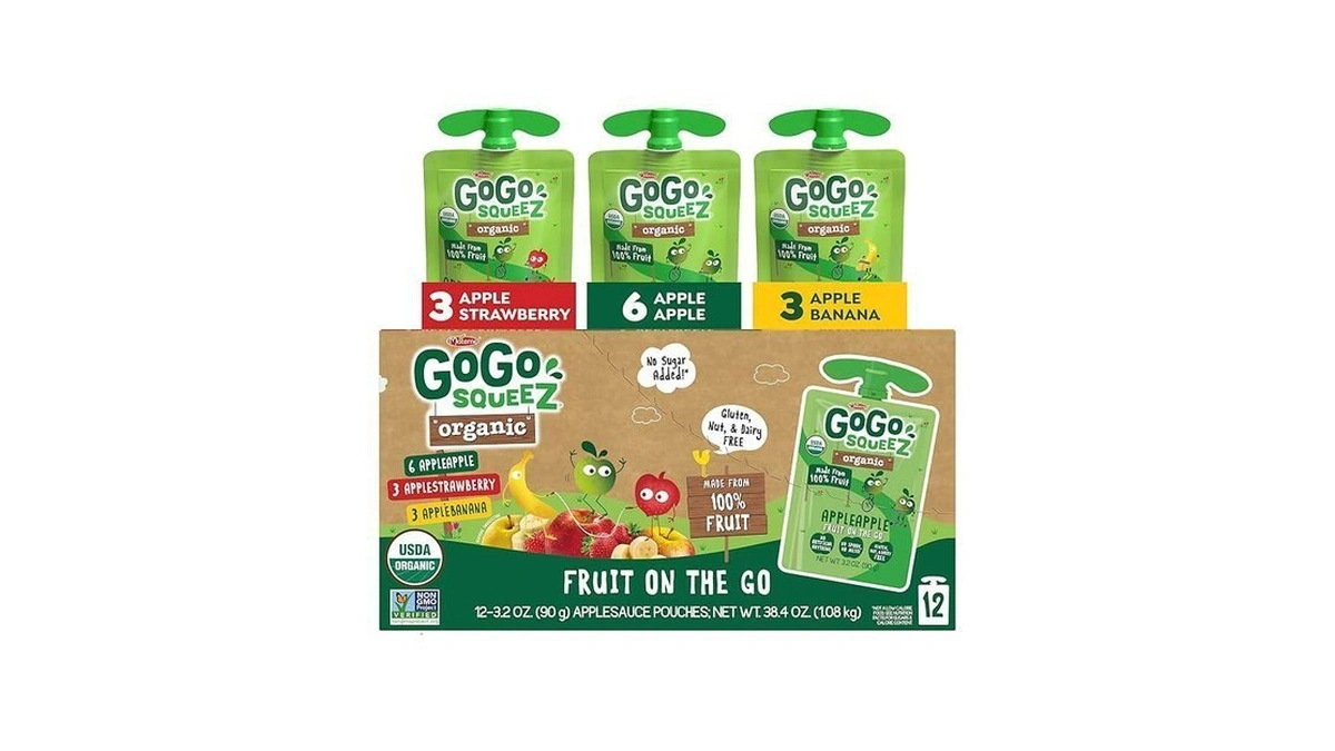 Gogo Squeez No Sugar Added Organic Applesauce And Fruit Puree,