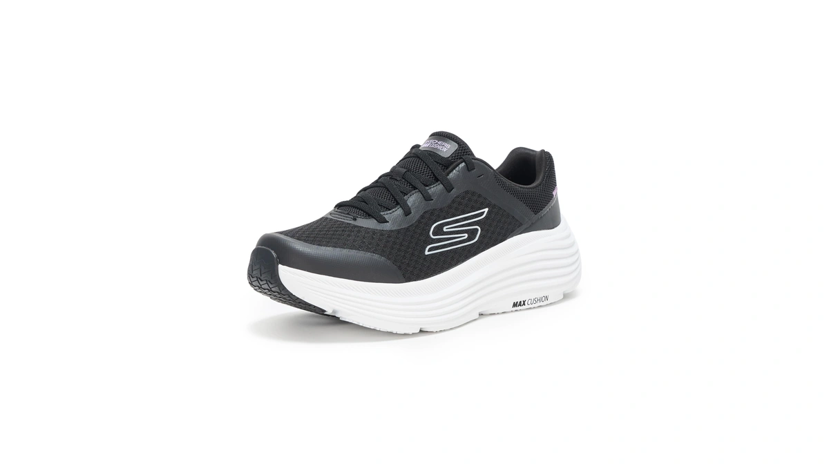 Skechers Women's Max Cushioning Endeavour Canova Sneaker, Black/white, 8