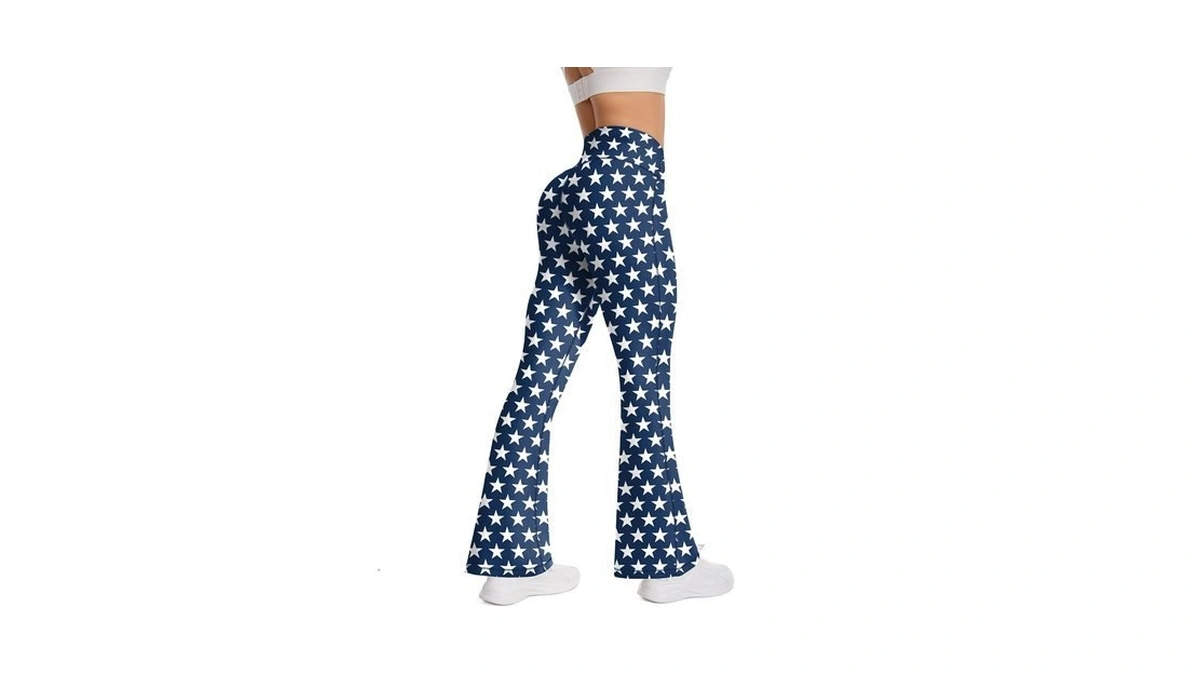 Max Tsolmon Women American Flag High Waist Flared Leggings, Usa