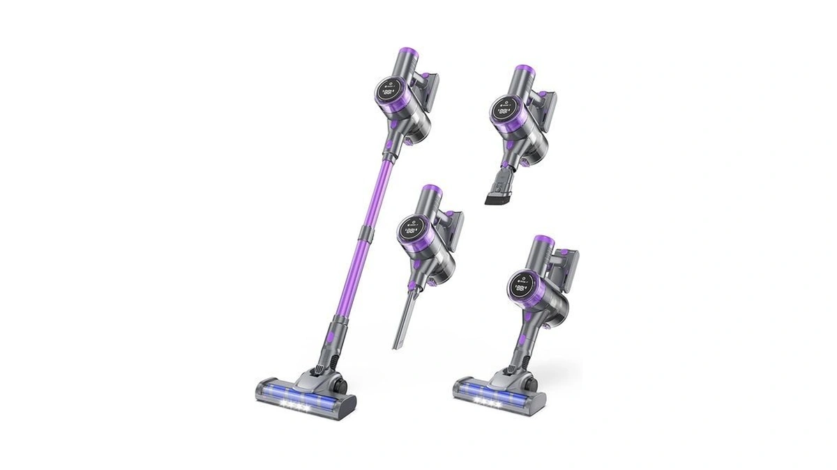 Zerinax Cordless Vacuum Cleaner, 450w 45kpa Powerful Suction Stick Vacuum,