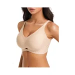 Aubrasen Wireless Jelly Bras For Women Seamless Push Up Bra