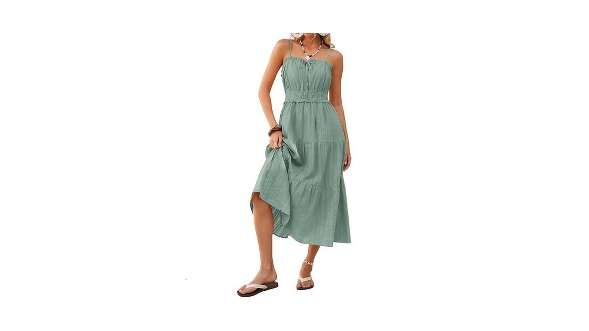 Kate Kasin Women Summer Casual Midi Dresses 2026, Spaghetti Strap