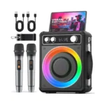 Vosoco Karaoke Machine With 2 Wireless Microphones, Portable Bluetooth Speaker