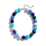 Lsljilidzsw Chunky Beaded Necklace For Women Boho Statement Choker Necklace