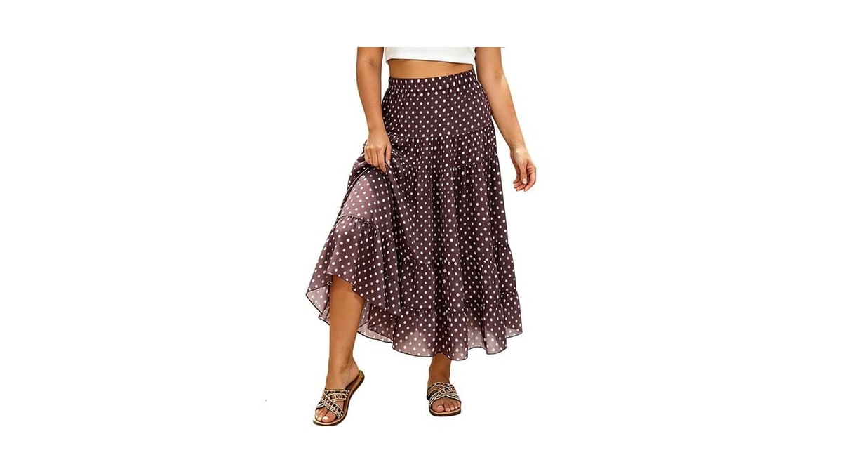 Charming Ashley Plus Sized Women's Chiffon Elastic High-waisted A-line Skirt