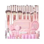 Hghdbt 65pcs Pink Makeup Brushes Set Professional Makeup Kit Multi-functional