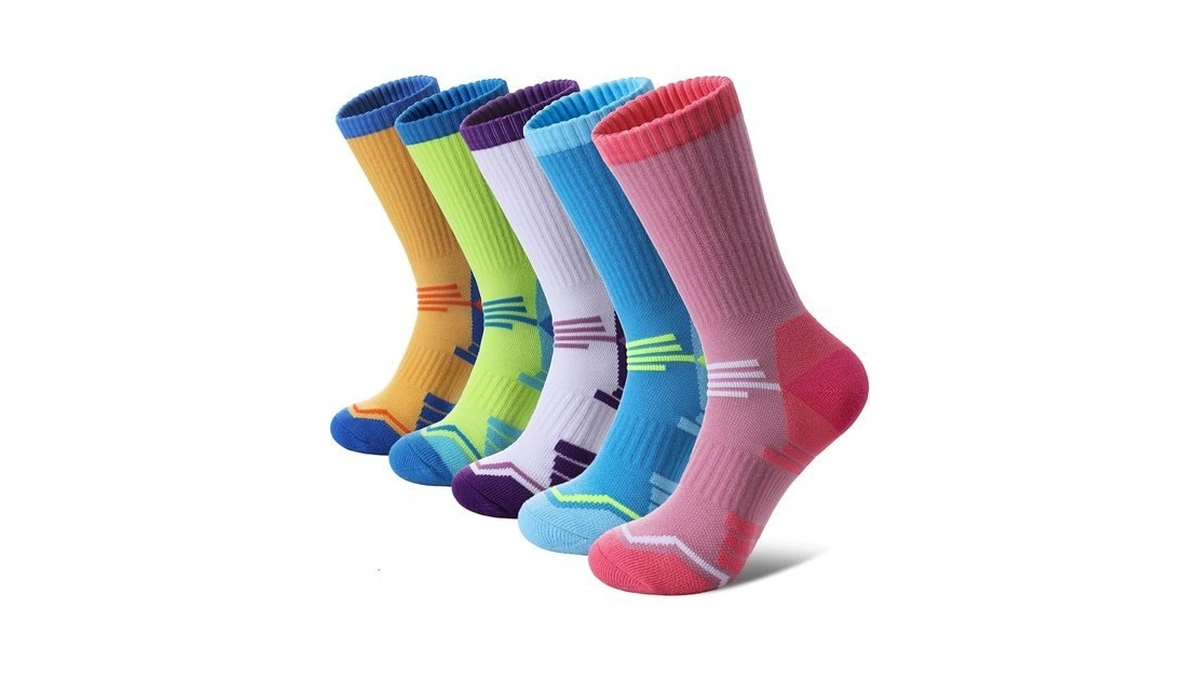 Fnovco Women's Hiking Walking Running Crew Socks Thick Cushioned Athletic