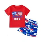 Toddler 4th Of July Outfits Boy Short Sleeve T-shirt Tops
