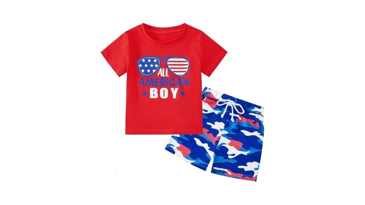 Toddler 4th Of July Outfits Boy Short Sleeve T-shirt Tops