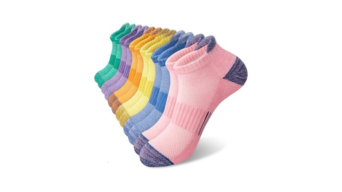 Ysense 6 Pairs Womens Ankle Socks Cotton Cushioned Athletic Running