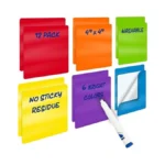 12 Pack Dry Erase Stickers, 4" X 4" Size, Assorted