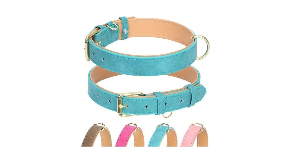 Jumpress Leather Dog Collar For Small Medium Large Dogs, Soft