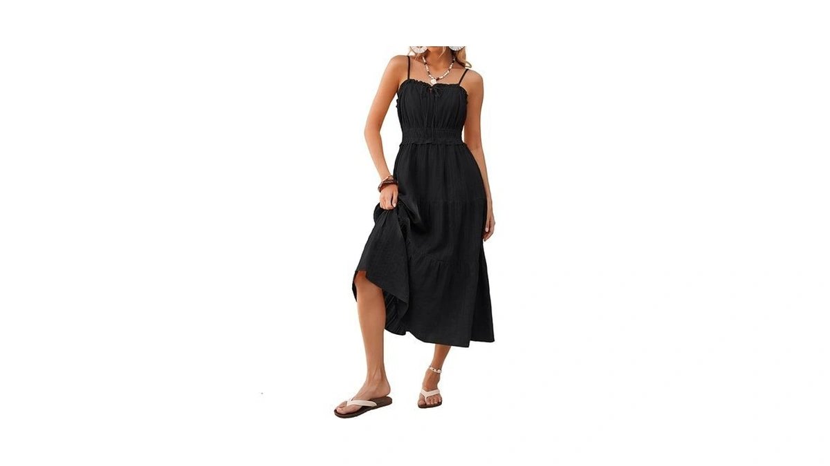Kate Kasin Women Summer Casual Midi Dresses 2026, Spaghetti Strap