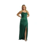 David's Bridal Charmeuse Cowl Neck Sheath Dress With Slit, Women's