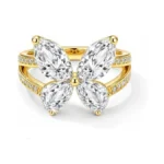 Toproo 14k Gold Plated Butterfly Ring 925 Sterling Silver Hypoallergenic