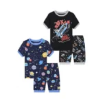Benaive Boys Summer Pajamas 4 Pieces Kids Pajama Shorts Toddler