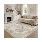 6x9 Area Rugs For Living Room: Washable Large Neutral Abstract