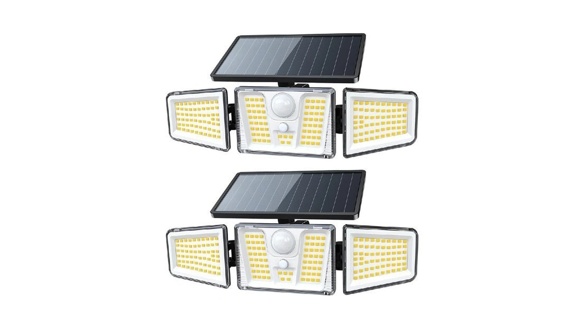 Kooper Solar Flood Lights, 210 Led Motion Sensor Outdoor Lights,
