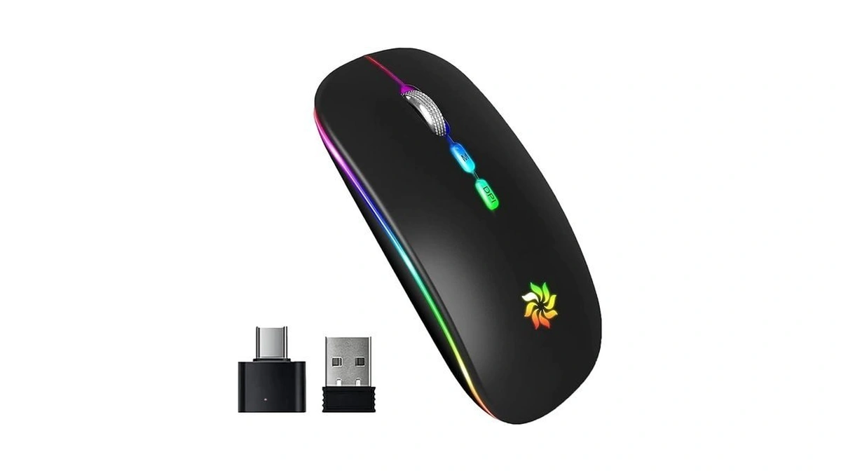 Kbcase Wireless Mouse, Led Wireless Mouse For Laptop, Slim Silent
