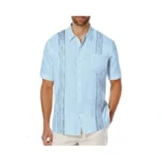 Coofandy Mens Short Sleeve Linen Shirt Mexican Guayabera Shirts Cuban
