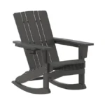 Flash Furniture Halifax Adirondack Rocking Chair With Cup Holder, Weather