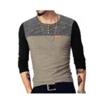 Logeeyar Mens Slim Fitted Casual Short Sleeve Button T-shirts Contrast