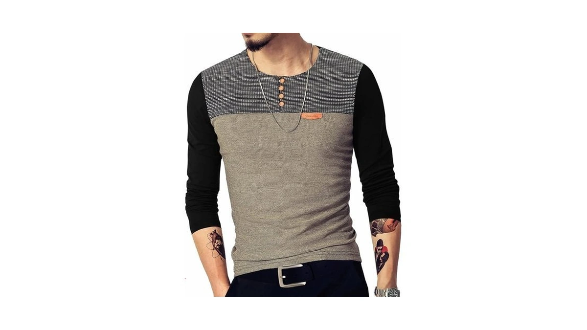 Logeeyar Mens Slim Fitted Casual Short Sleeve Button T-shirts Contrast