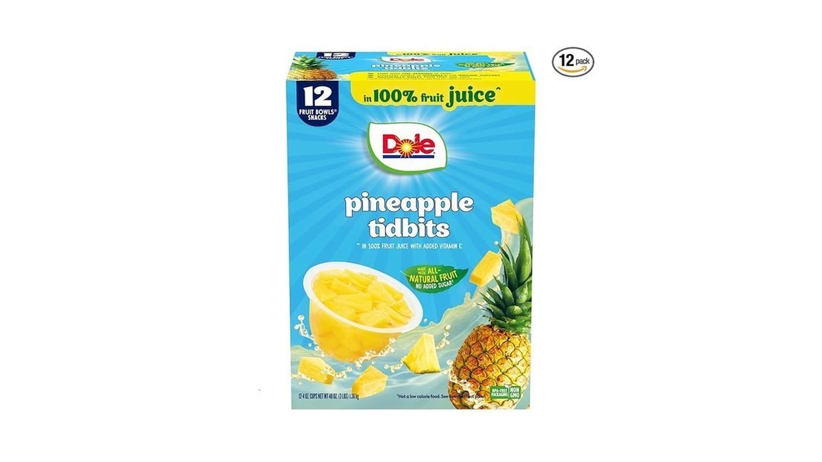 Dole Pineapple Tidbits In 100% Juice - Dole Fruit Bowls
