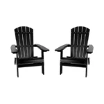 Flash Furniture Charlestown Folding Adirondack Chair - Black - Poly