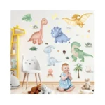 Dinosaur Wall Decals Dino Palm Tree Wall Stickers Decor For
