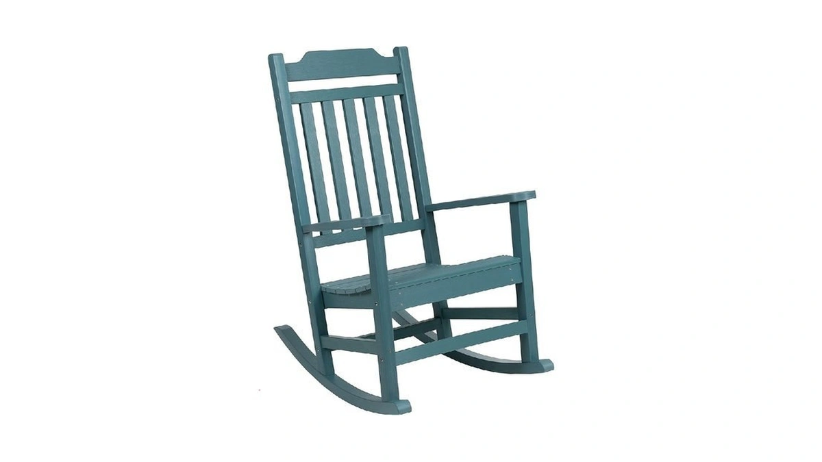 Flash Furniture Winston All-weather Poly Resin Rocking Chair In Teal