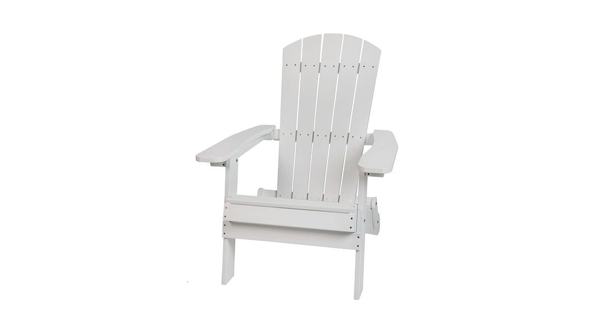 Flash Furniture Charlestown Commercial Folding Adirondack Chair - White -