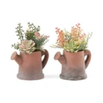 Fuxdre 2-pack Artificial Succulent Plants In Vintage Pots - Waterproof