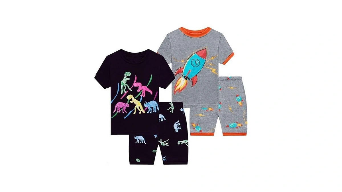 Benaive Pajamas For Boys, Pjs For Boy Cotton Summer 4-piece