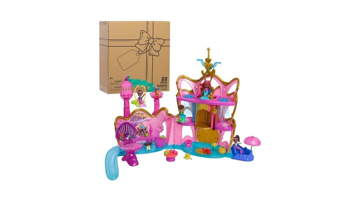 Disney Junior Ariel Deluxe Atlantica Palace Playset And 4-inch Figures,