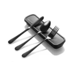 Saoshypei 4-piece Portable Utensils Set With Travel Case, Reusable Food-grade