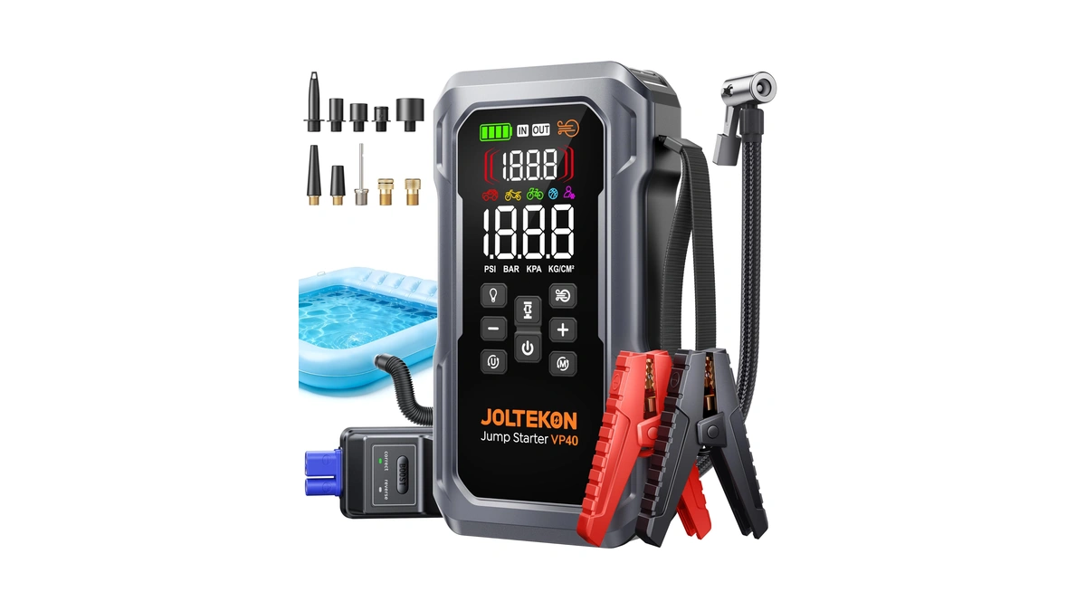 Joltekon 6000a 160psi 9-in-1 Car Battery Jump Starter With Air