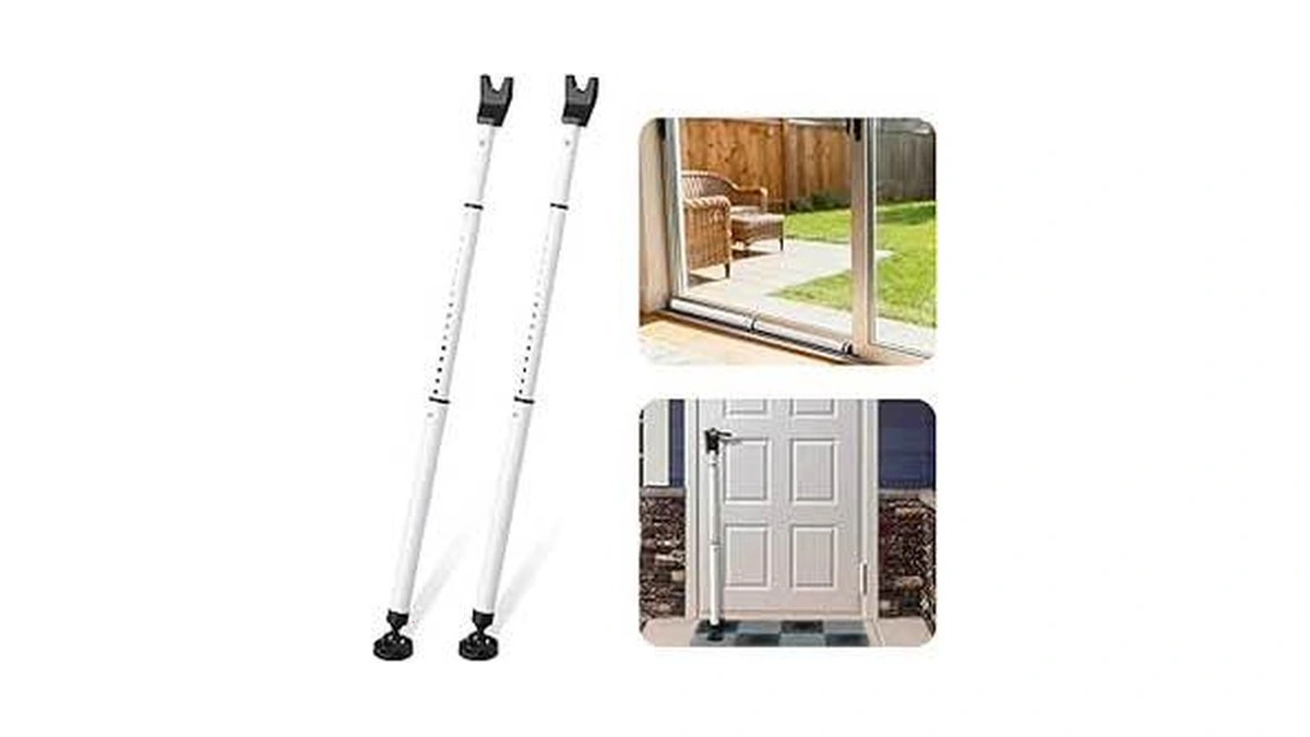 2-in-1 Security Bar For Doors And Windows, Adjustable Sliding Door