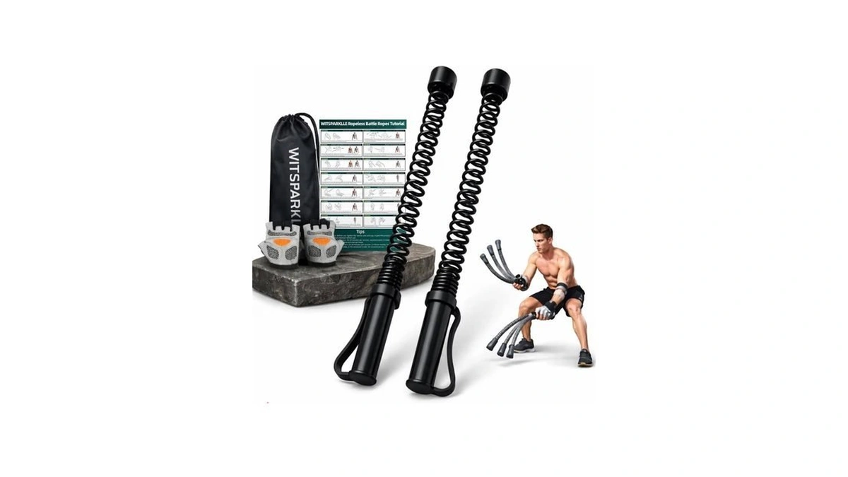Witsparklle 2pcs Ropeless Battle Ropes For Home Gym, Portable Cordless