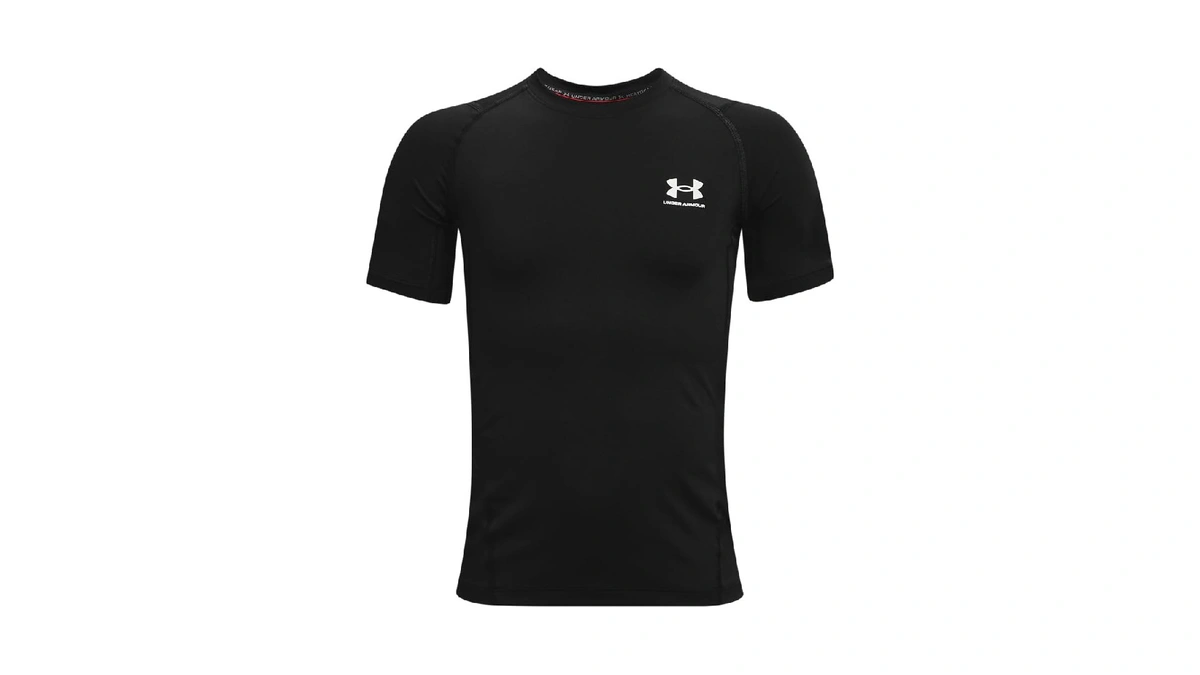 Under Armour Boys Heatgear Armour Short-sleeve T-shirt , Black (001)/white