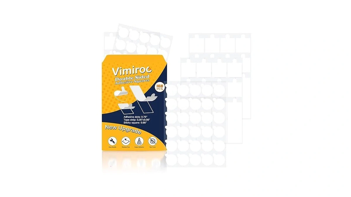 Vimiroo Clear Sticky Dots, Heavy Duty Removable Strong Mounting Adhesive