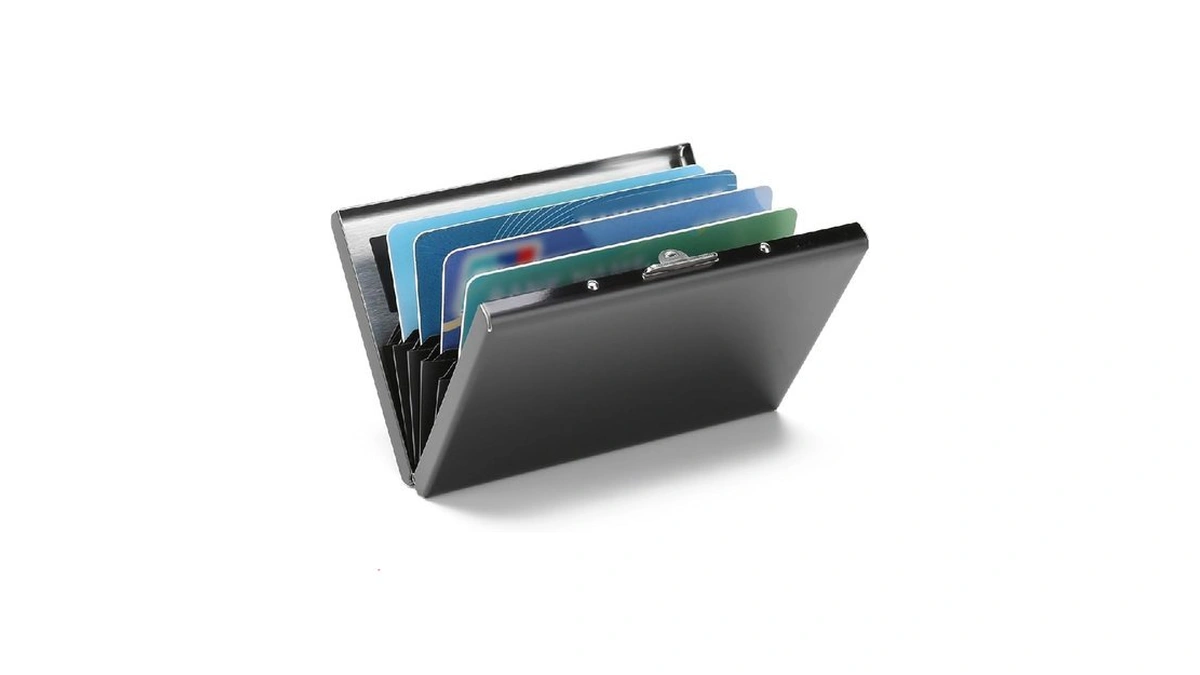 Louebica Stainless Steel Credit Card Wallet Rfid Blocking Metal Case