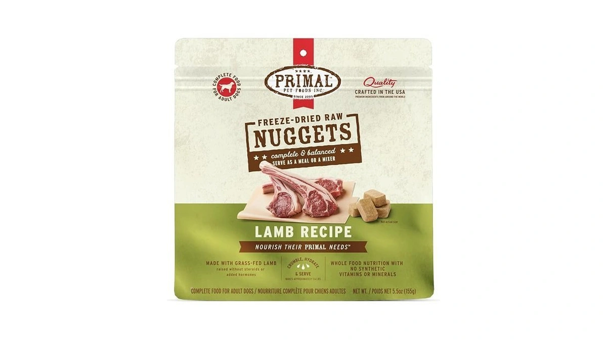 Primal Freeze Dried Raw Dog Food Nuggets, Lamb, Complete &