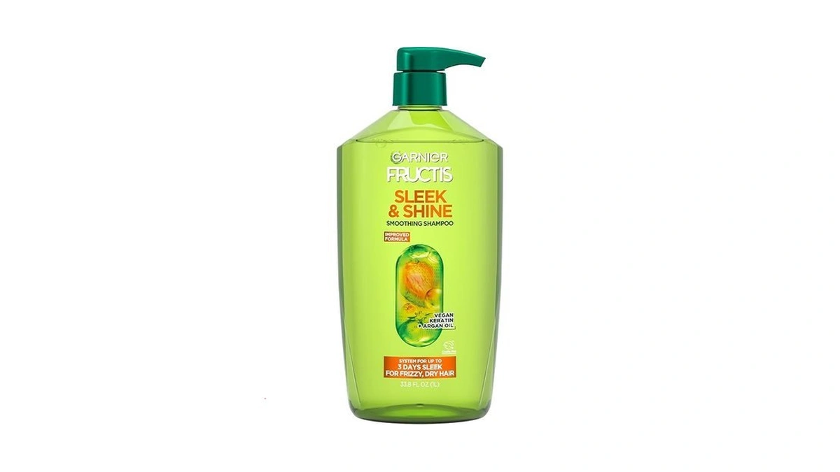 Garnier Fructis Sleek & Shine Shampoo, Smoothing Shampoo For Frizzy,