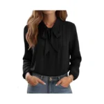 Czyinxian Womens Tops Dressy Casual Chiffon Blouse Bow Tie Neck