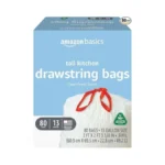 Amazon Basics 13 Gallon Tall Kitchen Drawstring Trash Bags, Clean